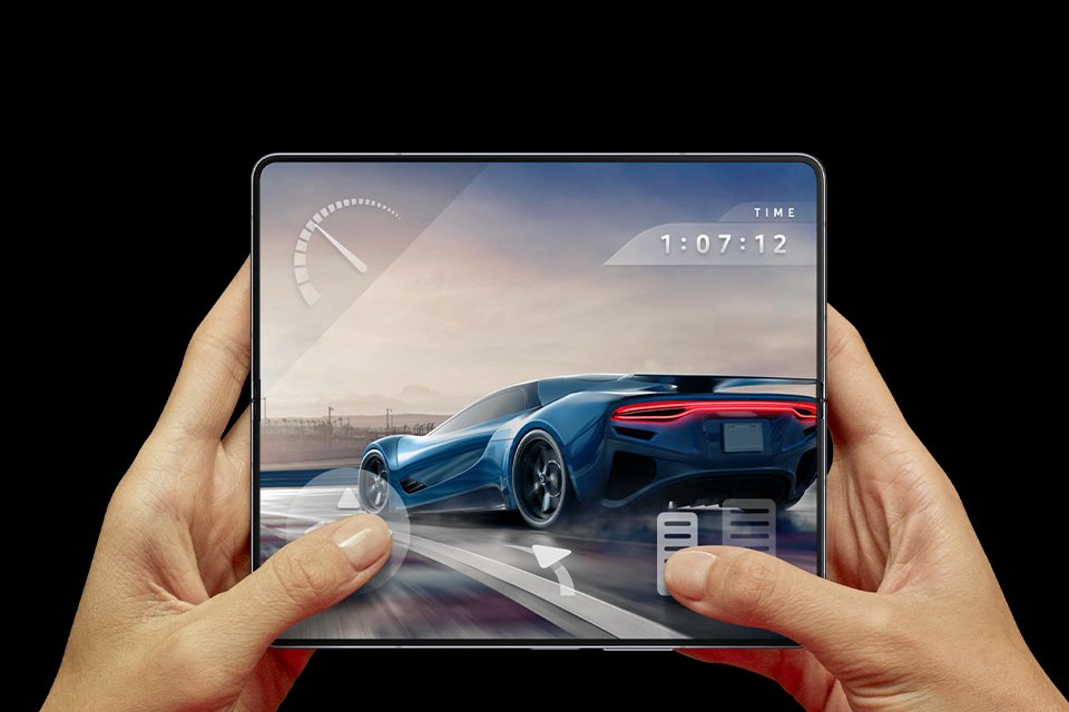 The full screen view of the Samsung Galaxy Z Fold5 smartphone.
